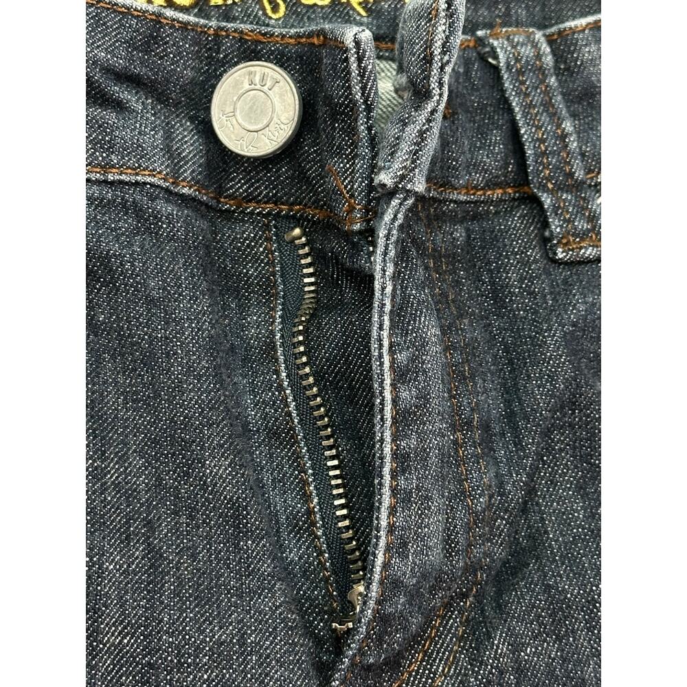 KUT From The Kloth Y2K Dark Wash Cropped Flap Pocket Jeans Size 2 - Picture 3 of 13
